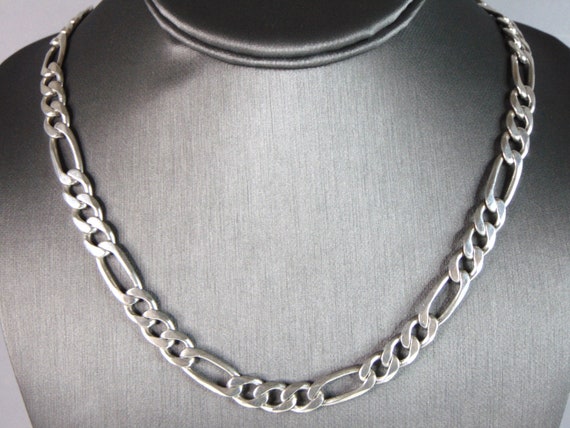 Mens Vintage Estate Sterling Silver Chain Link Necklace 56.2g E5525