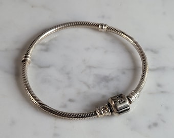 Womens Vintage Estate Sterling Silver Pandora Bracelet 14.3g E3546