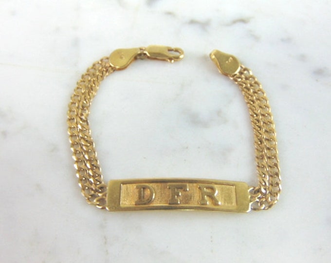 Womens Vintage Estate 14k Yellow Gold ID Bracelet 6.7g E5151