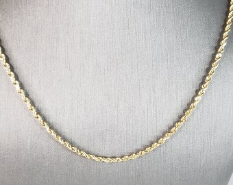 Vintage Estate 10K Yellow Gold  Rope Necklace 12.3g E6407