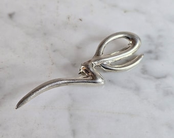 Womens Vintage Estate Sterling Silver Modernist Brooch 6.7g E7402