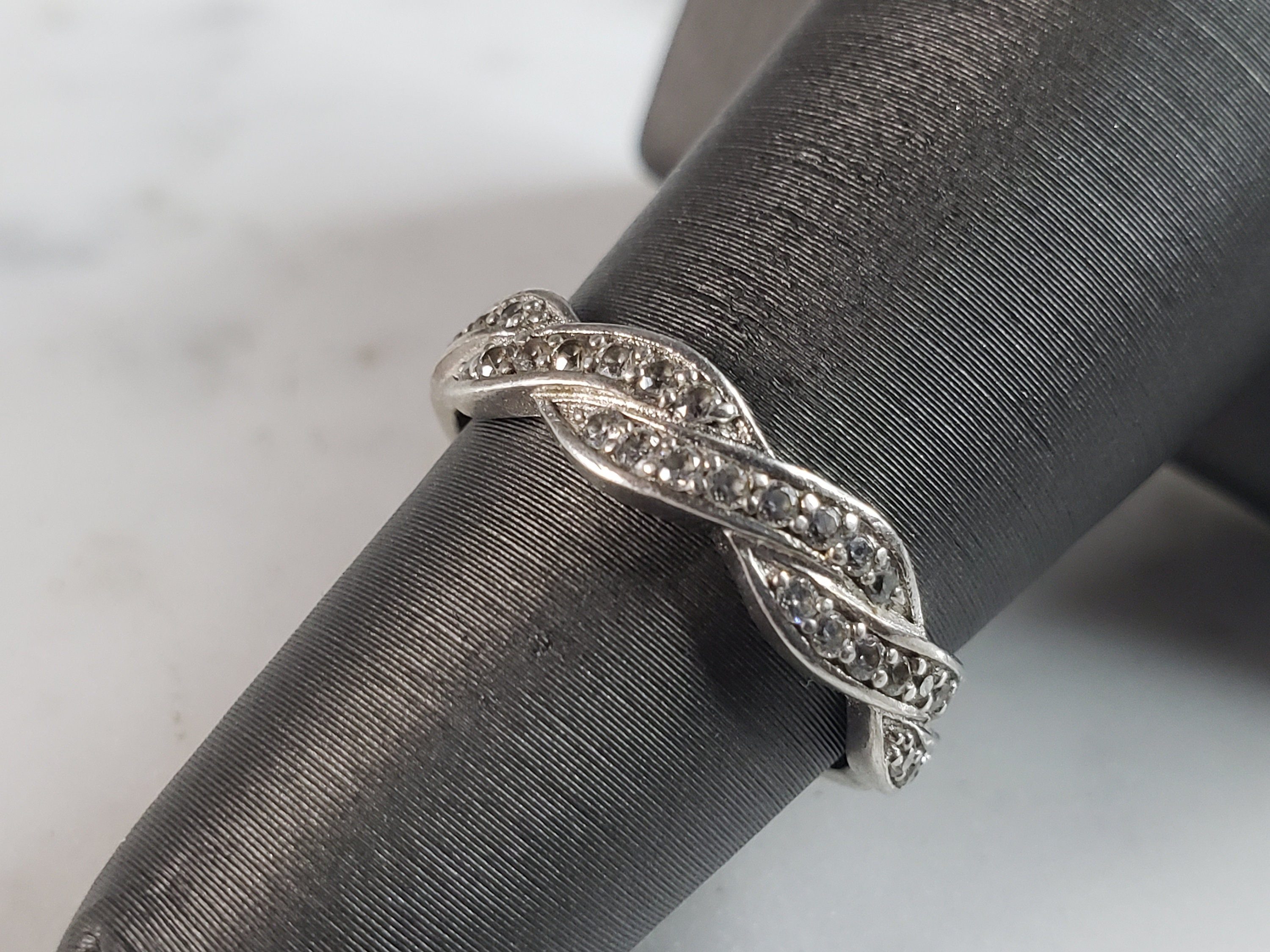 新作グッ Womens Vintage Ring Zirconia Cubic Silver Sterling Estate シルバー台