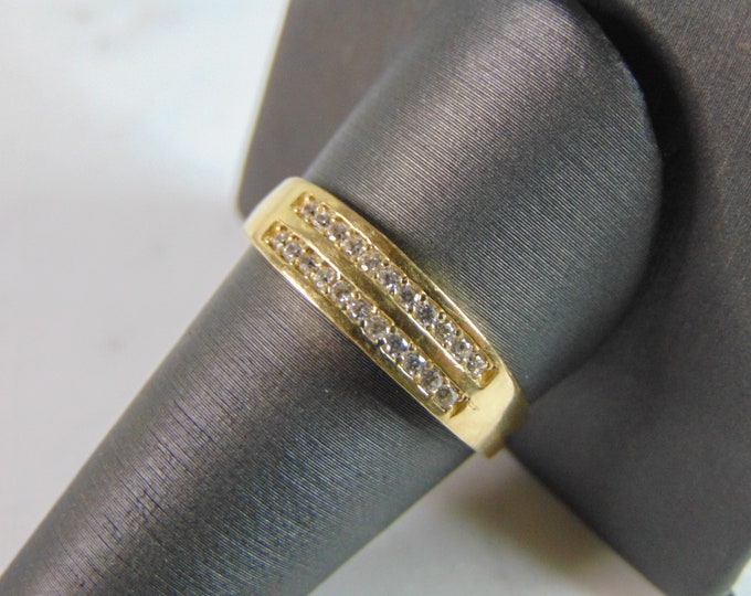 Mens Vintage Estate 10K Yellow Gold Modernist Ring 2.5g E2201