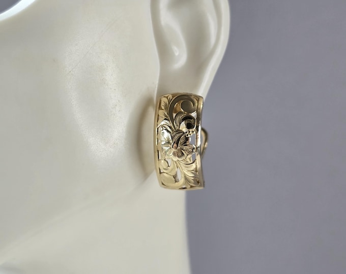 Womens Vintage Estate 14K Yellow Gold Earrings 5.5g E7212