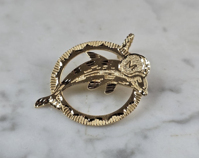 Mens Vintage Estate 14K Michael Anthony Miami Dolphins 86' Pendant 5.1g E5709