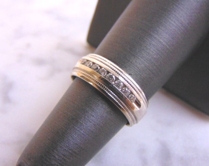 Womens Vintage Estate 14K White Gold Diamond Ring, 4.7g E3850
