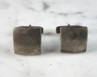 Mens Vintage Estate Sterling Silver Modernist Cufflinks 12.6g E3669
