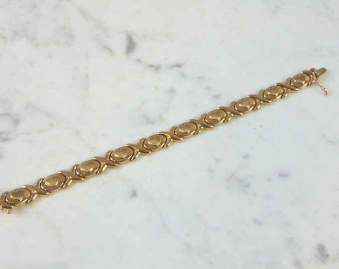 Womens Vintage Estate 10K Yellow Gold Heart Bracelet, 13.4g E1699