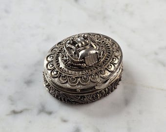 Vintage Estate Sterling Silver Rangda Demon Queen Pill Box 15.0g E976