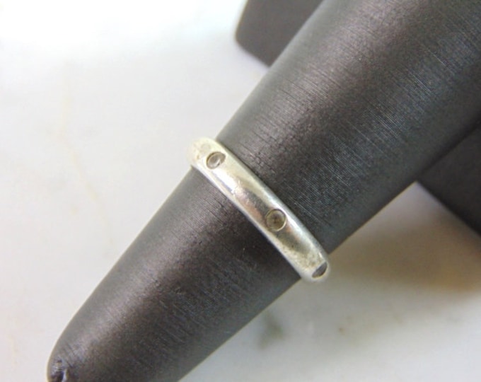 Womens Vintage Estate Sterling Silver CZ Ring 2.8g E2436