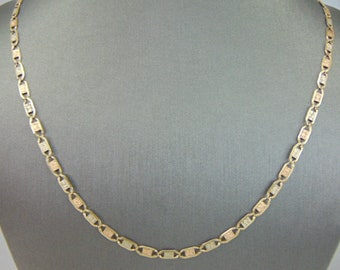 Womens Vintage Estate 14k Mixed Gold Chain Link Necklace 12.5g E5741