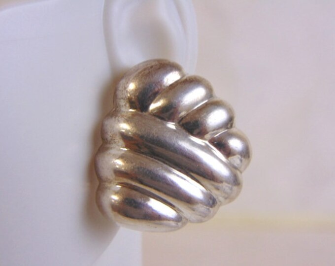 Womens Vintage Estate Sterling Silver Modernist Earrings 10.7g E4354
