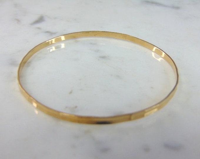 Womens Vintage Estate 17K Yellow Gold Bangle Bracelet 4.8g E4090