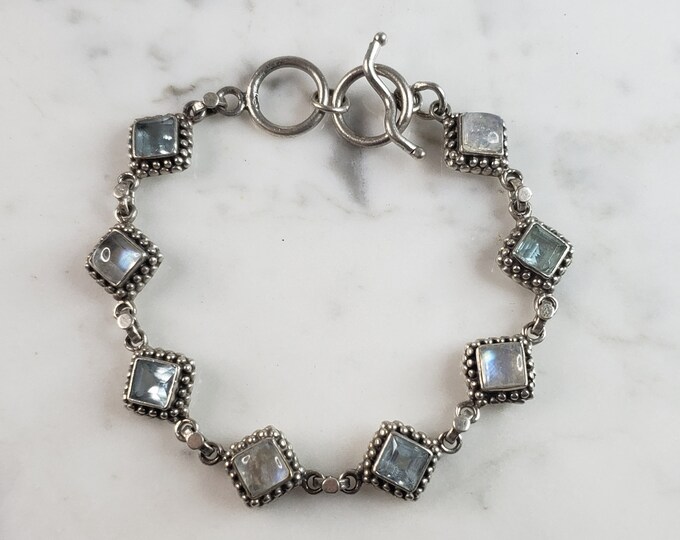 Womens Vintage Estate Sterling Silver Modernist Bracelet 21.5g E6478