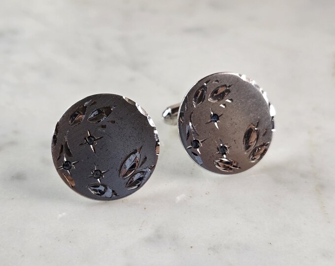 Mens Vintage Estate Sterling Silver Modernist Anson Cufflinks 11.9g E6805