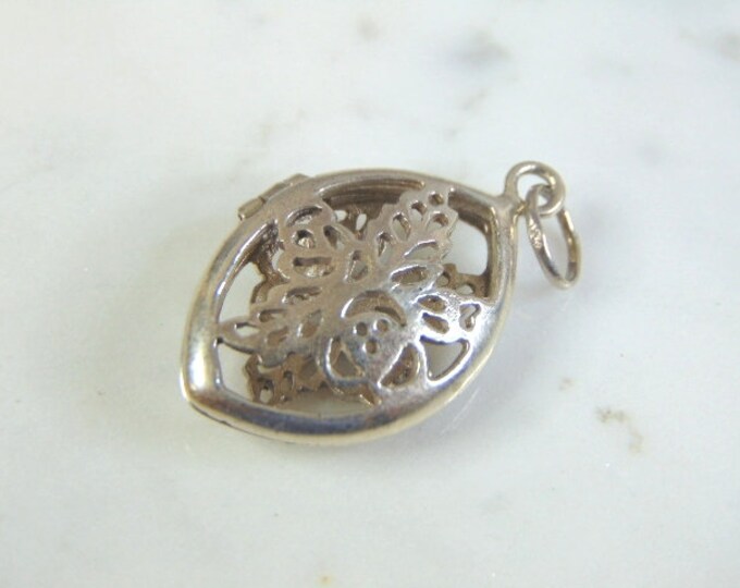 Womens Vintage Estate Sterling Silver Locket Pendant 5.0g E5076