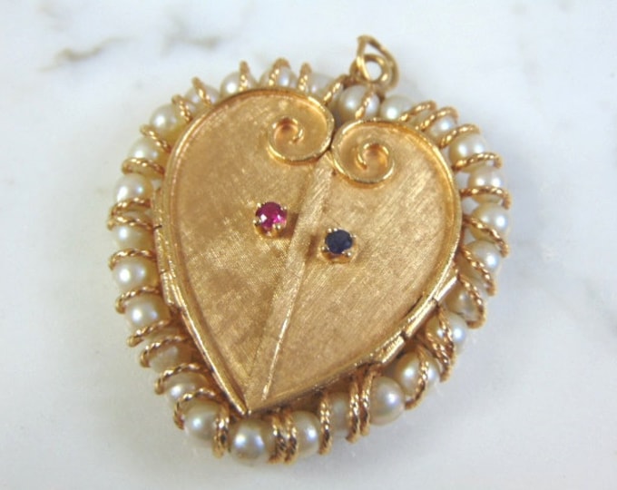 Womens Vintage Estate 14k Yellow Gold Heart Locket 26.5g E3001