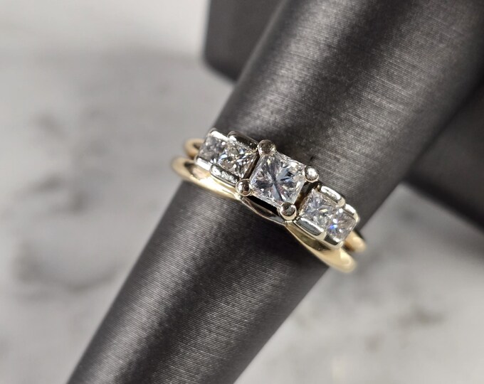 Womens Vintage Estate 14K Yellow Gold Diamond Ring, 5.6g E1747