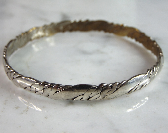 Womens Vintage Estate Sterling Silver Bangle Bracelet 17.0g E3600