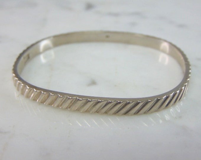 Womens Vintage Estate Sterling Silver Modernist Bracelet 16.8g E4358