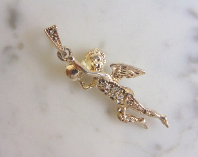 Womens Vintage Estate Sterling Silver Angel Pendant 4.9g #E4382
