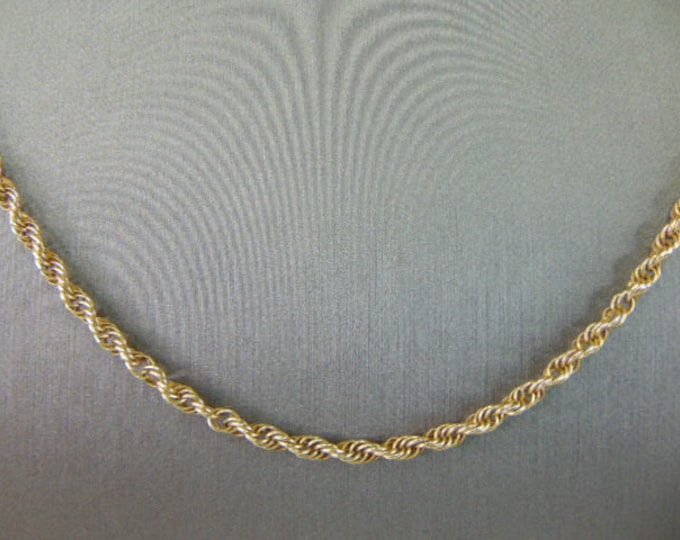 Womens Vintage Estate 14K Yellow Gold Rope Necklace 12.1g #E4301