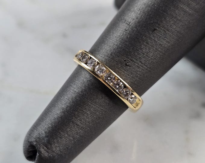 Womens Vintage Estate 14K Yellow Gold Diamond Ring 3.5g E1955