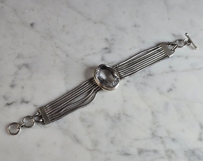 Womens Vintage Estate Sterling Silver Modernist Bracelet 36.6g E7736