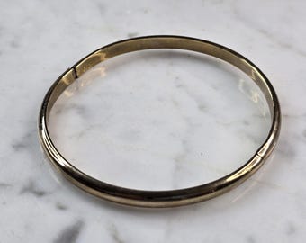 Womens Vintage Estate Sterling Silver Gold Tone Bangle Bracelet, 9.8g E4960