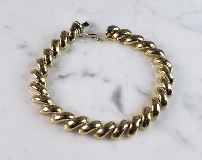 Womens Vintage Estate 14k Gold Modernist Bracelet 11.2g E6287