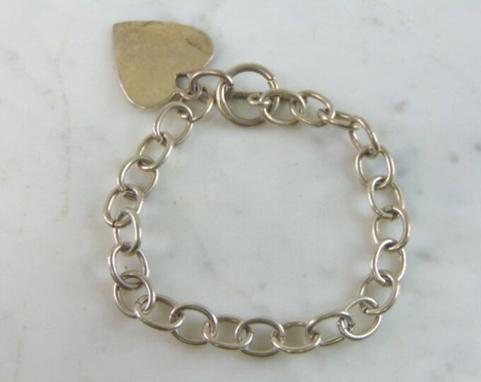 Womens Vintage Estate Sterling Silver Charm Bracelet 19g E5909