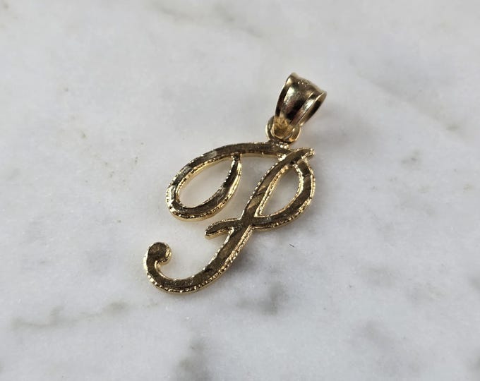 Womens Vintage Estate 14k Gold Initial "P" Pendant 1.2g E5714