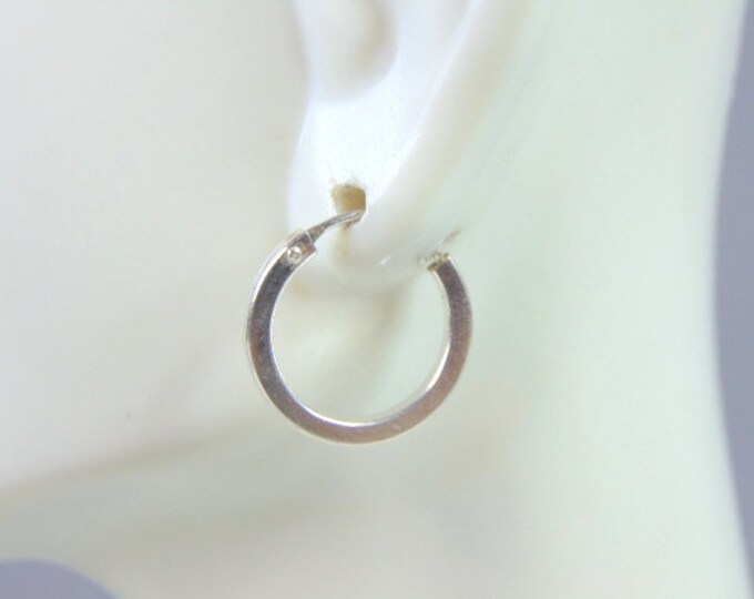 Womens Vintage Estate Sterling Silver Hoop Earrings 1.7g E1803