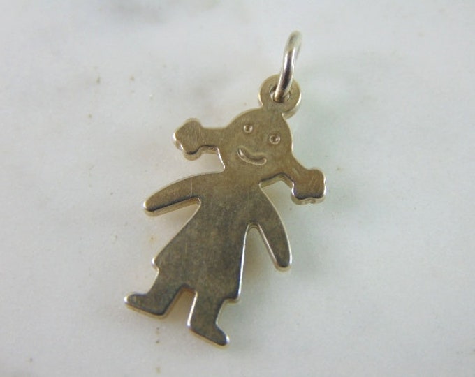 Womens Vintage Estate Sterling Silver Little Girl Pendant 2.3g E2435