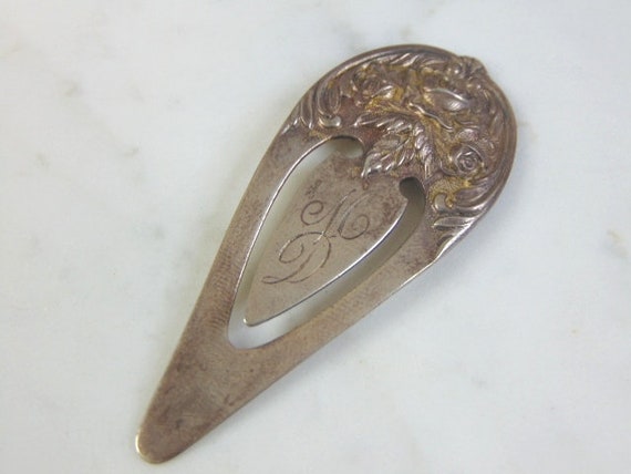 Vintage Antique Estate Kirk & Son Sterling Silver Repousse Book Mark, 13.0g E1840