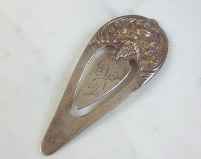 Vintage Antique Estate Kirk & Son Sterling Silver Repousse Book Mark, 13.0g E1840
