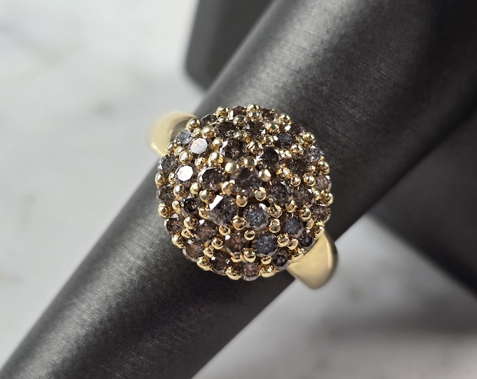 Womens Vintage Estate 10K Yellow Gold Diamond Ring 5.1g #E3463
