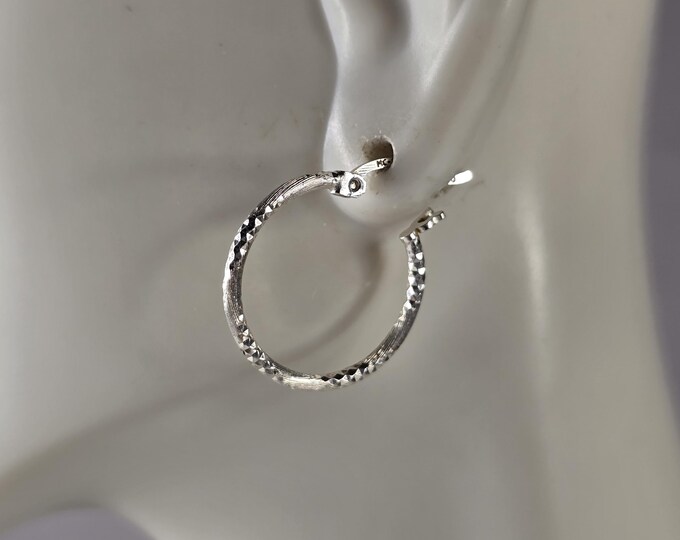 Womens Vintage Estate Sterling Silver Hoop Earrings 1.2g E4751