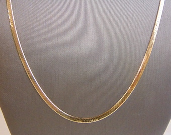 Womens Vintage Estate 14K Yellow Gold Herringbone 30" Necklace 12.8g E3007