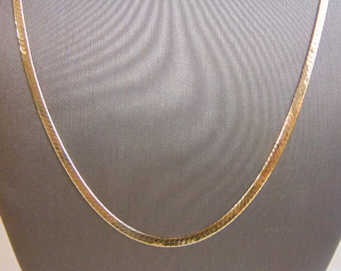 Womens Vintage Estate 14K Yellow Gold Herringbone 30" Necklace 12.8g E3007