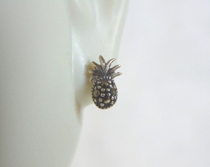 Womens Vintage Estate Sterling Silver Pineapple Earrings 1.1g E5395