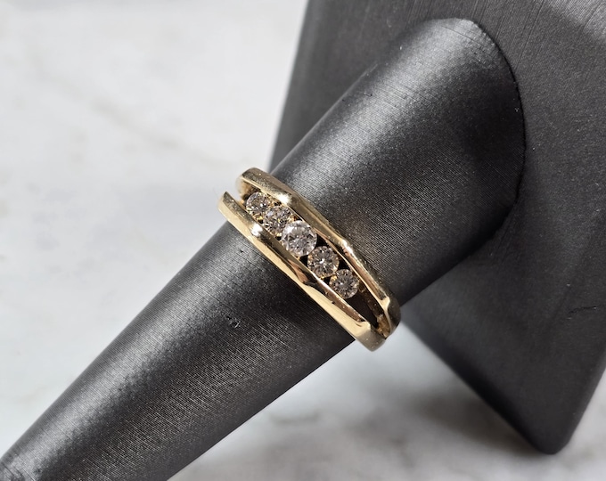 Mens Vintage Estate 14K Yellow Gold Diamond Ring 7.9g E7222