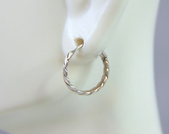 Womens Vintage Estate Sterling Silver Hoop Earrings 1.4g E3020