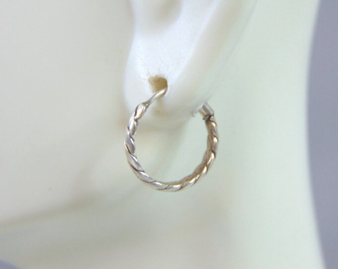 Womens Vintage Estate Sterling Silver Hoop Earrings 1.4g E3020