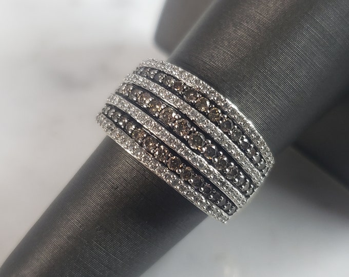 Womens Vintage Estate 14k White Gold Diamond Ring 6.8g  E1243