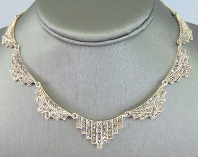 Womens Vintage Estate Sterling Silver Modernist Necklace 39.0g E928