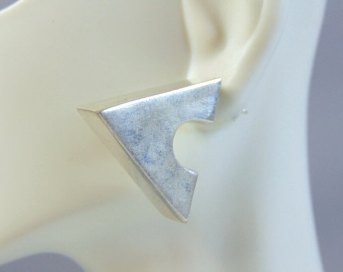 Womens Vintage Estate Sterling Silver Modernist Earrings 8.8g E1438