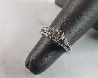10 kt witgouden diamanten dames Vintage Estate, 3,0 g E1278