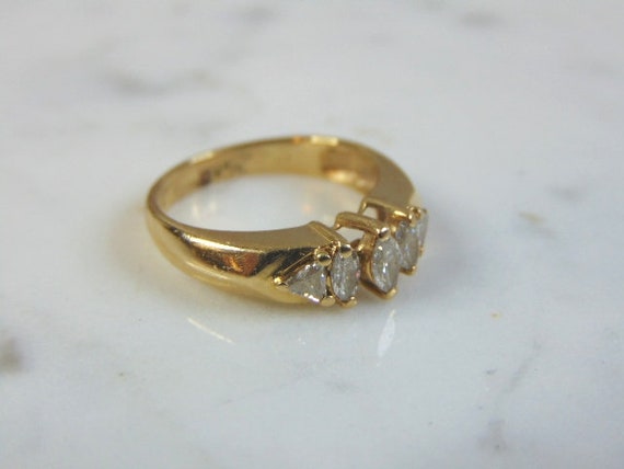 Womens Vintage Estate 14K Yellow Gold Diamond Rin… - image 5