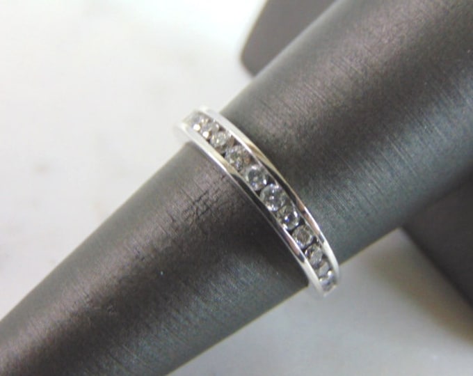 Womens Vintage Estate 10k White Gold Diamond Ring 2.6g #E752